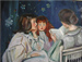 A study by Christine Pilkinton of American Painter, James Jebusa Shannon’s  painting  Jungle Tales, 1913. The original painting by Shannon hangs in the Metropolitan Museum of art, New York. SHANNON, JAMES JEBUSA 1862, Anglo-American artist, was born at Auburn, New York, in 1862, and at the age of eight was taken by his parents to Canada. Sir James Jebusa Shannon was one of the outstanding Society Portraitist of his day, his success lay in an ability to paint portraits that appealed to the prevalent aesthetic taste and these paintings reveal his artistic sensibility, fine sense of color and stylistic bravura. 