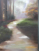 The Path is an oil painting done on 24 x 36 canvas. It was inspired by the quote by Ralph Waldo Emerson, Do not go where the path may lead, go instead where there is no path and leave a trail.