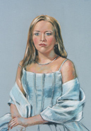 Girl in blue is a pastel painting on canson paper. It is 18 x 24 and was done during a Nashville workshop with Daniel Greene