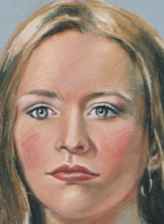 Girl in blue is a pastel painting on canson paper. It is 18 x 24 and was done during a Nashville workshop with Daniel Greene