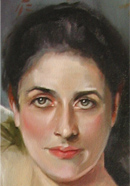 A study by Christine Pilkinton of John Singer Sargent’s Lady Agnew of Locknaw, 1892, John Singer Sargent was regarded as “the greatest virtuoso of the paintbrush in the history of American art.”  Sargent’s original painting hangs in the National Gallery of Scotland. 