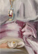 A study by Christine Pilkinton of John Singer Sargent’s Lady Agnew of Locknaw, 1892, John Singer Sargent was regarded as “the greatest virtuoso of the paintbrush in the history of American art.”  Sargent’s original painting hangs in the National Gallery of Scotland. 