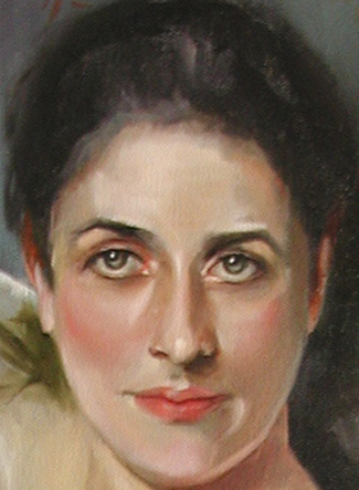 A study by Christine Pilkinton of John Singer Sargent’s Lady Agnew of Locknaw, 1892, John Singer Sargent was regarded as “the greatest virtuoso of the paintbrush in the history of American art.”  Sargent’s original painting hangs in the National Gallery of Scotland. 